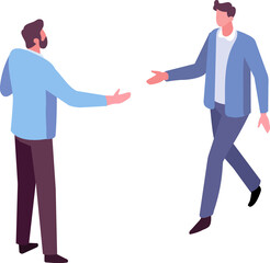 Partners. Business deal handshake isometric