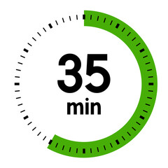 35 minutes,concept of time,timer,clock illustration,vector.