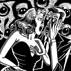 erotophobia, fear of intimacy, fear, symbolic, black and white, psychology, phobia