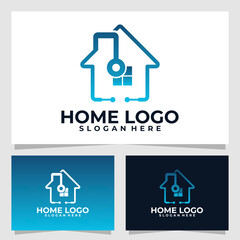 home tech logo vector design template