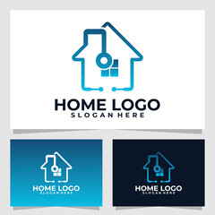 Fototapeta premium home tech logo vector design template