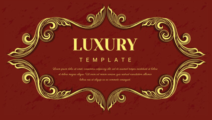 Vintage lined design frame, Thai traditional concept. Floral elements for design of invitations, frames, menus, labels and websites.