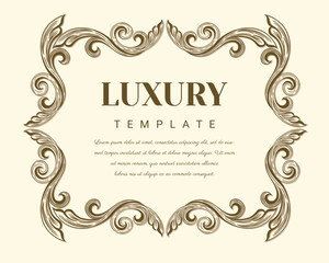 lined design frame, text frames, Thai traditional concept. Floral elements for design of invitations, frames, menus, labels and websites.