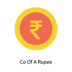 Co Of A Rupee vector Flat  Icons. Simple stock illustration