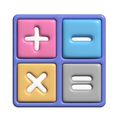 Obraz premium 3d Calculator icon on white background 3d render illustration