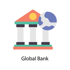 Global Bank vector Flat  Icons. Simple stock illustration