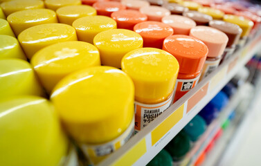 Background of lots assorted colorful paint set