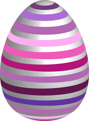 Color Easter egg with pattern. Realistic celebration symbol.