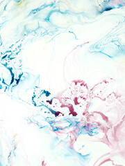 Blue and pink creative hand painted background, abstract artwork, marble texture, acrylic painting.