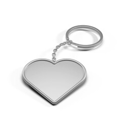 love key ring chain with transparent background. 3D render.