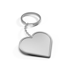 love key ring chain with transparent background. 3D render.