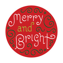 Circle Merry and bright - gift tag
