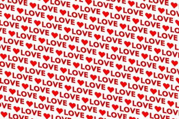 Beautiful invitation template design with red love pattern on white background for wallpaper design.