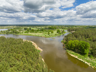 Fototapeta na wymiar The Bug River, near the village of Szumin