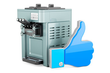 Commercial ice cream machine with like icon, 3D rendering