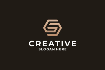 abstract letter G logo type.