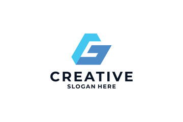 Obraz premium Abstract symbol letter G logo design.