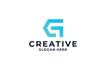 abstract letter G logo type.
