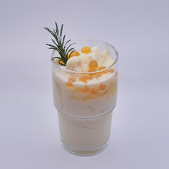 yellow yogurt drink