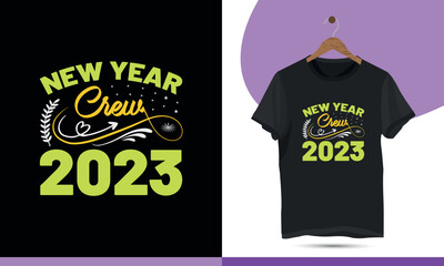 New year crew 2023 - Happy new year vector design template.