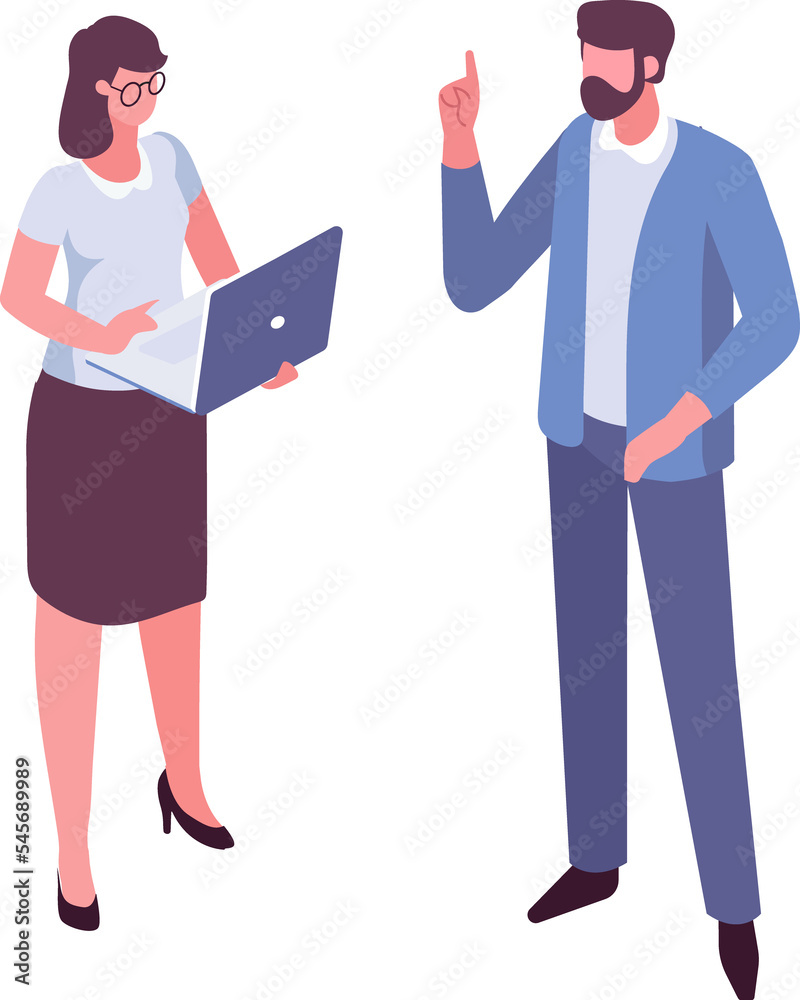 Wall mural Business meeting, business people isometric illustration