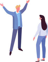 Business meeting, business people isometric illustration