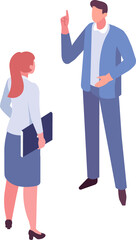 Business meeting, business people isometric illustration
