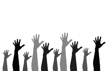 Waving hands background vector graphics