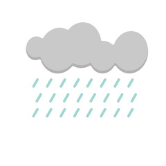 rain cloud with lightning and raindrops. Lightning and thunderstorm icon. flat illustration