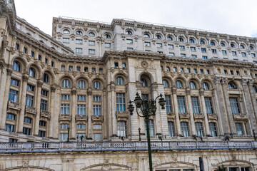 Obraz premium Detail of Palace of the Parliament, Bucharest, Romania