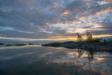 sunset over the river