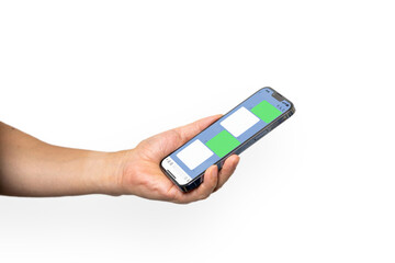 SNSでメッセージを送る手元のイメージ