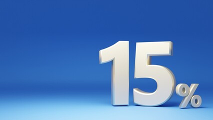 3D rendering. 15 Percent sale promotion.