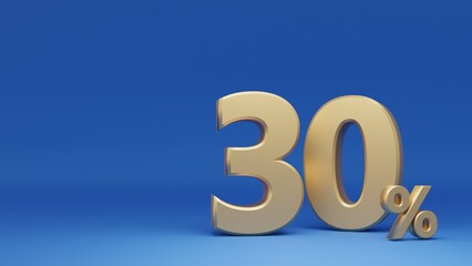 3D rendering. 30 Percent sale promotion.