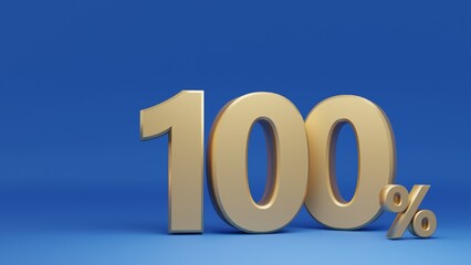 3D rendering. 100 Percent sale promotion.