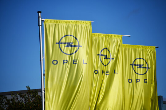 Zeven, Lower Saxyony, Germany - September 11, 2022: Opel automobile dealership in Zeven, Germany - Opel is a German automobile manufacturer, subsidiary of French automaker Groupe PSA