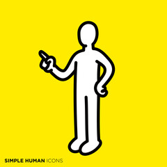 シンプルな人間のアイコンシリーズ　「説明する人」 - obrazy, fototapety, plakaty