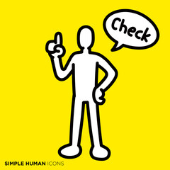 シンプルな人間のアイコンシリーズ　「チェックする人」