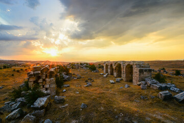 sunset in the ancient city
