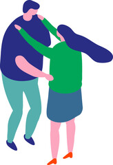 Couple silhouette, man and woman together. Love