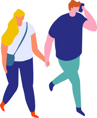 Couple silhouette, man and woman together. Love