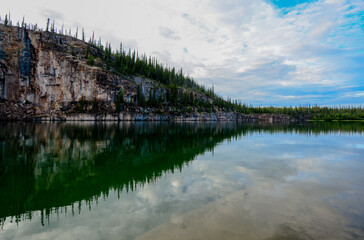 lake and mountains