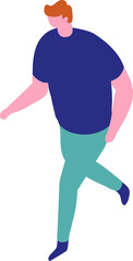 Man, guy silhouette simple isometric character