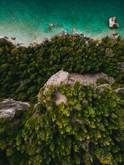 Top Down View of Cliffs on a Lake - Lion Head, Ontario