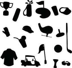 Design of silhouette-set of different sport objects