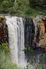 Trentham Falls in Victoria Australia - waterfall framed with Australian bush and greenery