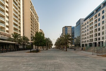 Naklejka premium Al Zeina Beach community in the Al Raha Beach residential development