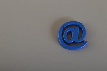 Email address symbol isolated a grey background. Email marketing and communication concept.