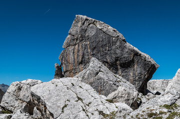 Mountain landscape in summer in Western Dolomites (Dolomiti di Brenta) - Vallesinella - Madonna di Campiglio, Trentino Alto Adige, northern Italy - Europe