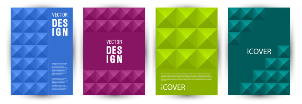 Business catalog cover template bundle geometric design. Bauhaus style creative voucher template